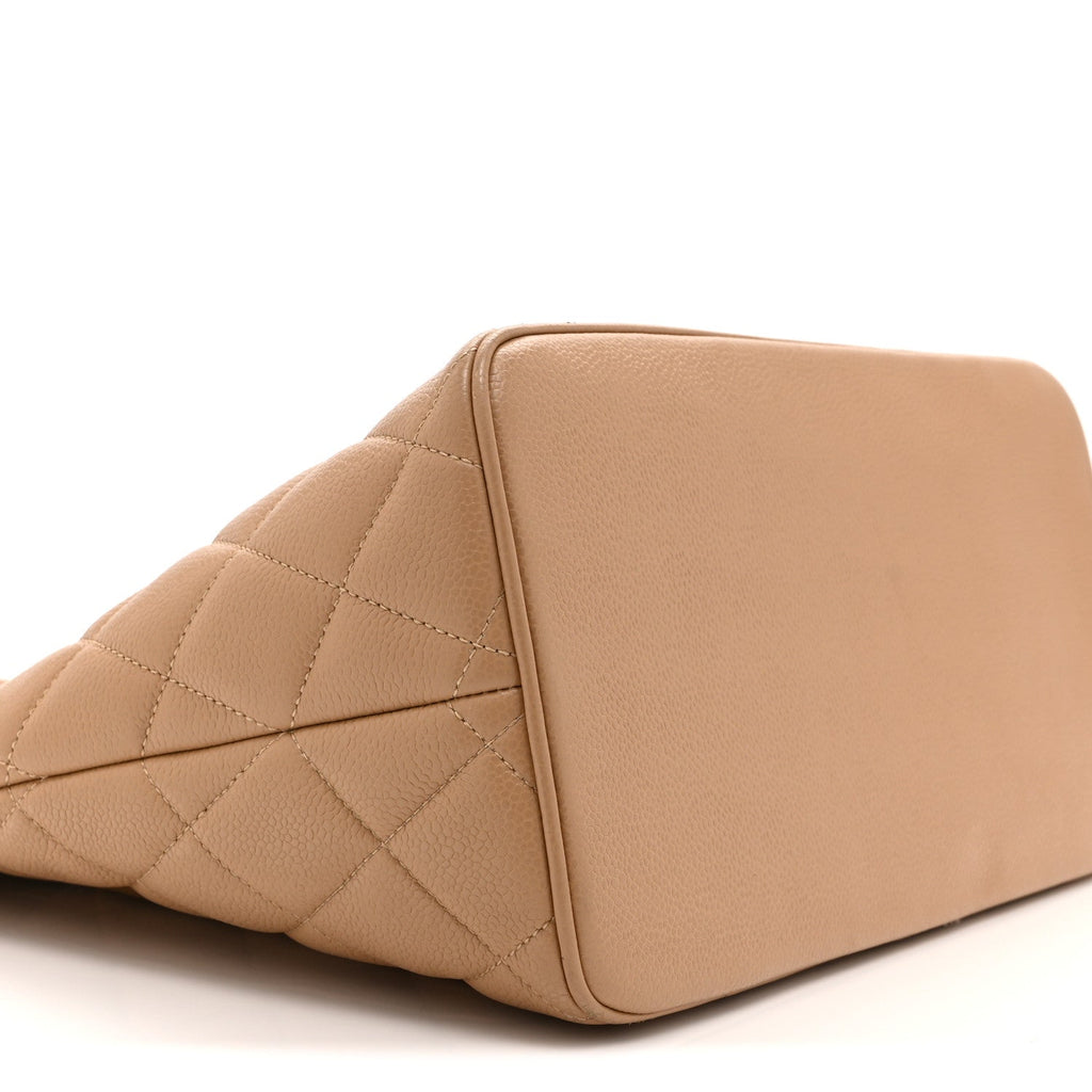 Chanel Caviar Quilted Medallion Tote Beige