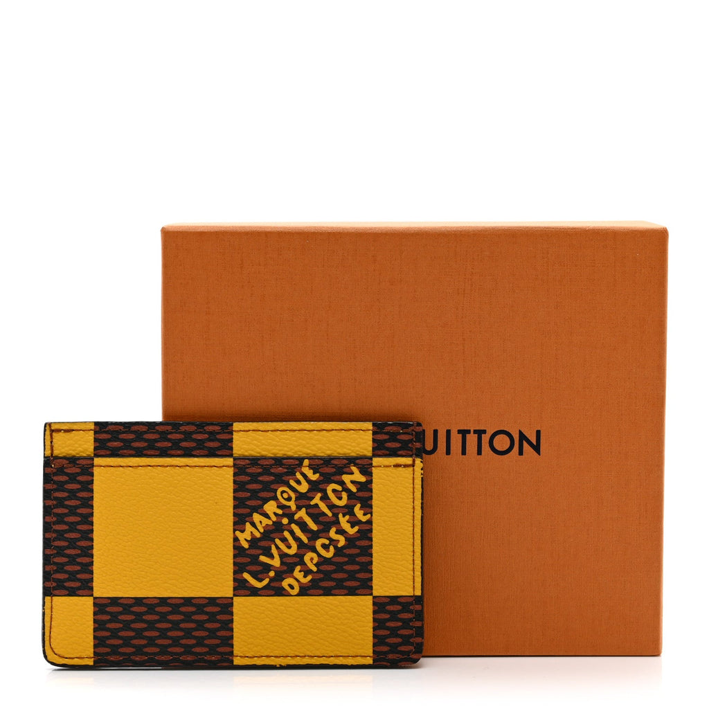 Louis Vuitton Damier Pop Porte Cartes Simple Card Holder Yellow