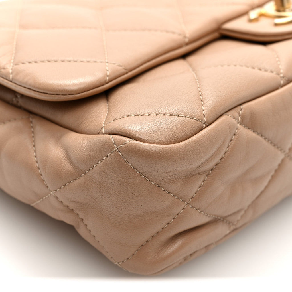 Chanel Lambskin Quilted Large CC Funky Town Flap Beige