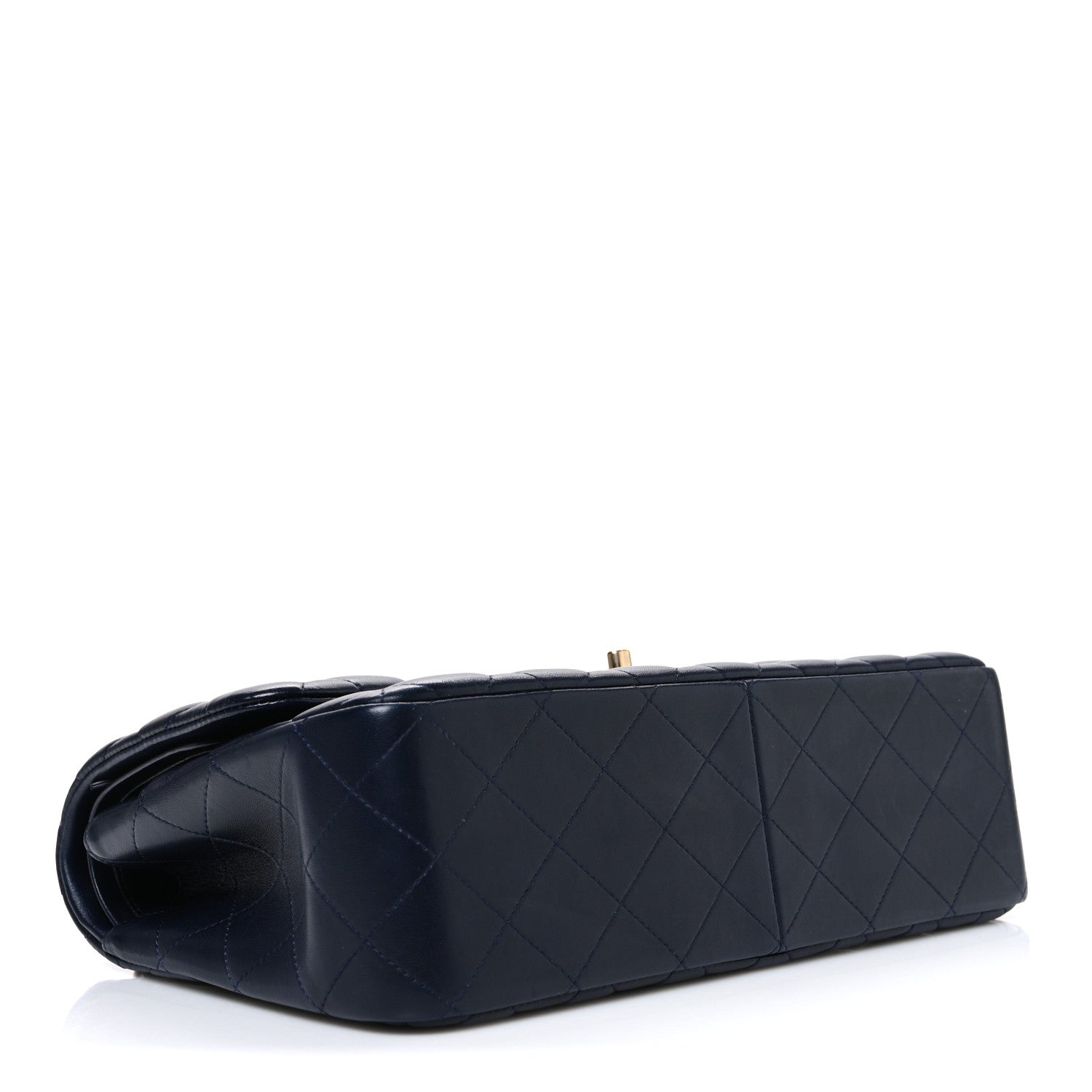 Chanel Lambskin Quilted Jumbo Double Flap Navy