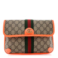 Gucci GG Supreme Monogram Web Small Ophidia Belt Bag Beige Ebony Orange Fluo