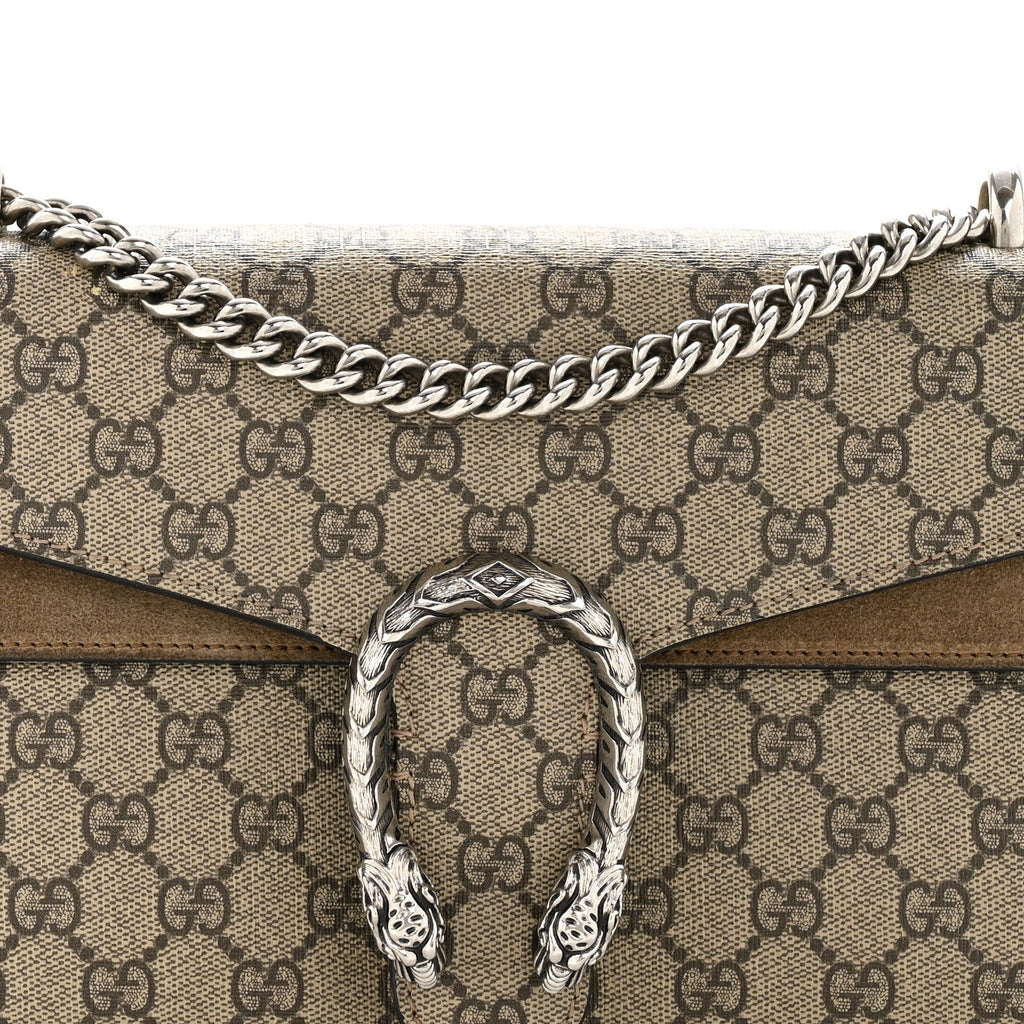 Gucci GG Supreme Monogram Small Dionysus Shoulder Bag Taupe