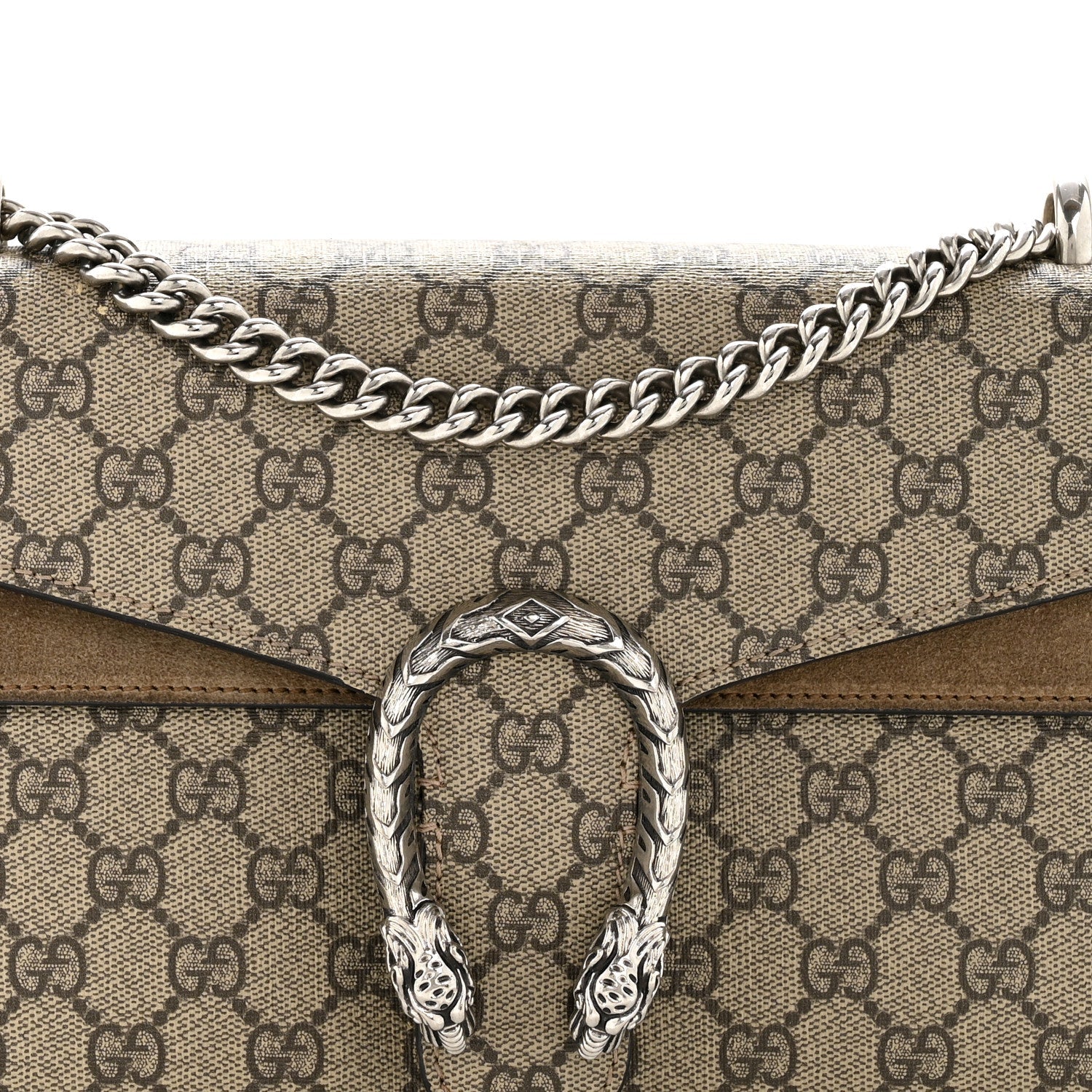 Gucci GG Supreme Monogram Small Dionysus Shoulder Bag Taupe