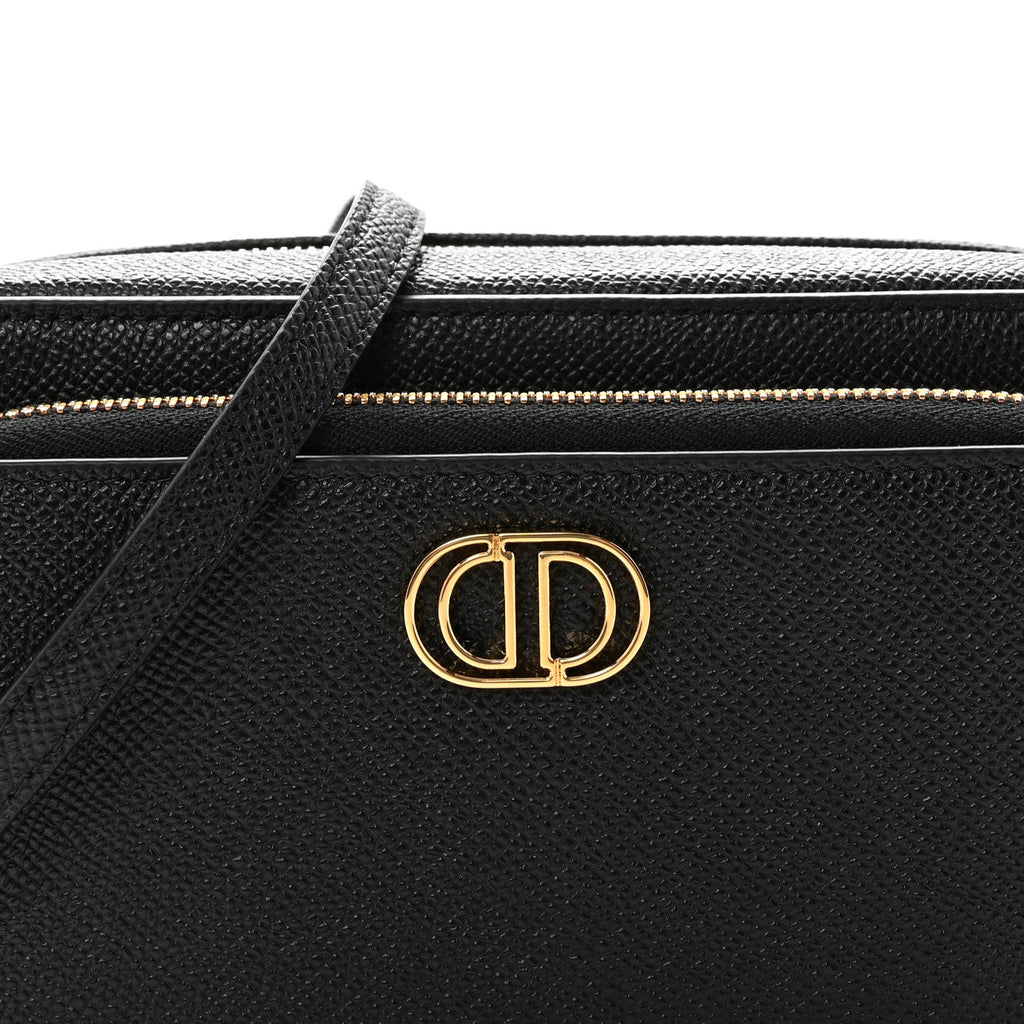 Christian Dior Grained Calfskin Caro Double Pouch Black