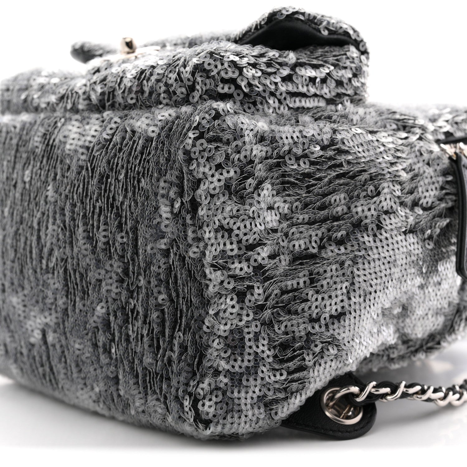 Chanel Sequin Waterfall Backpack Grey