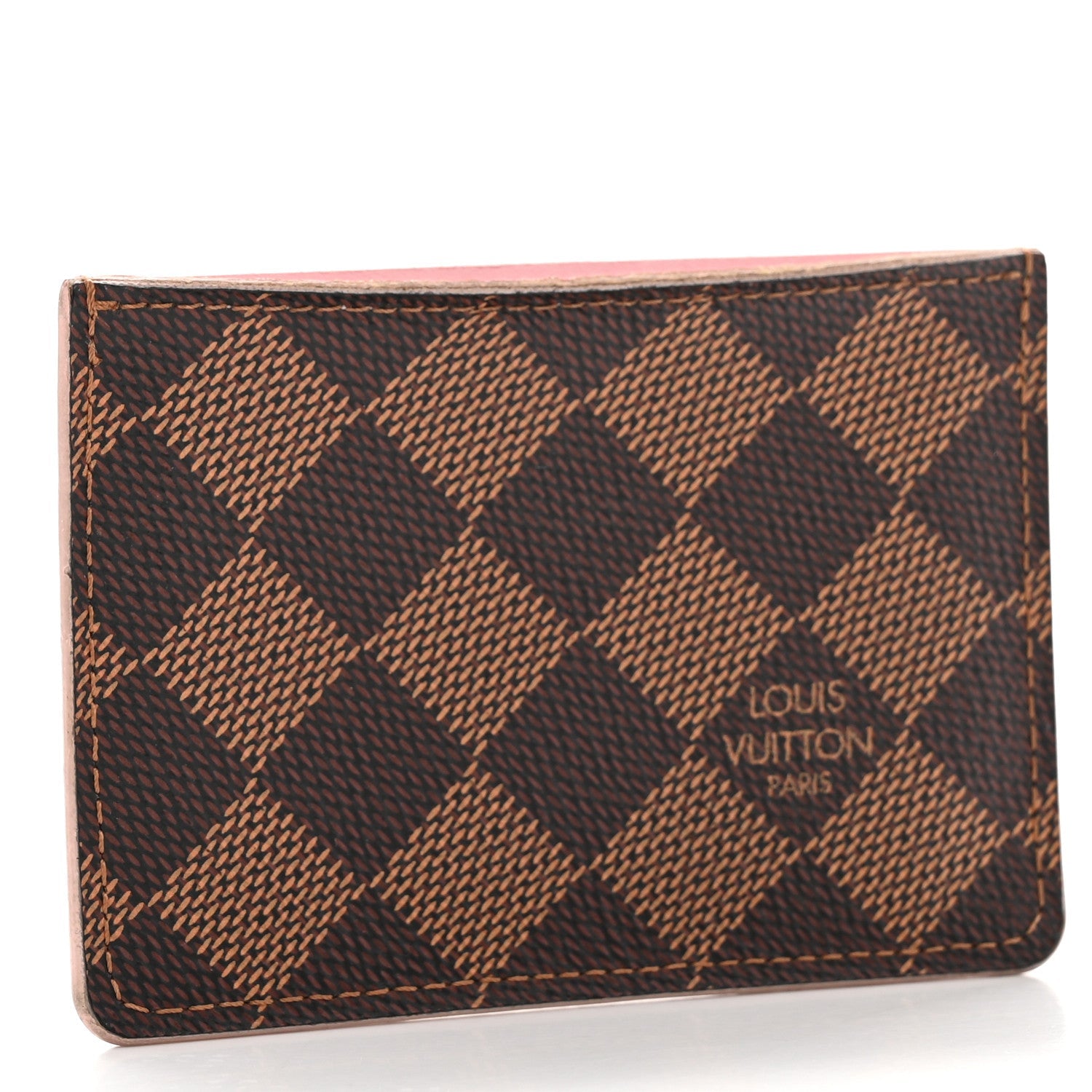 Louis Vuitton Damier Ebene Caissa Card Holder Rose Ballerine