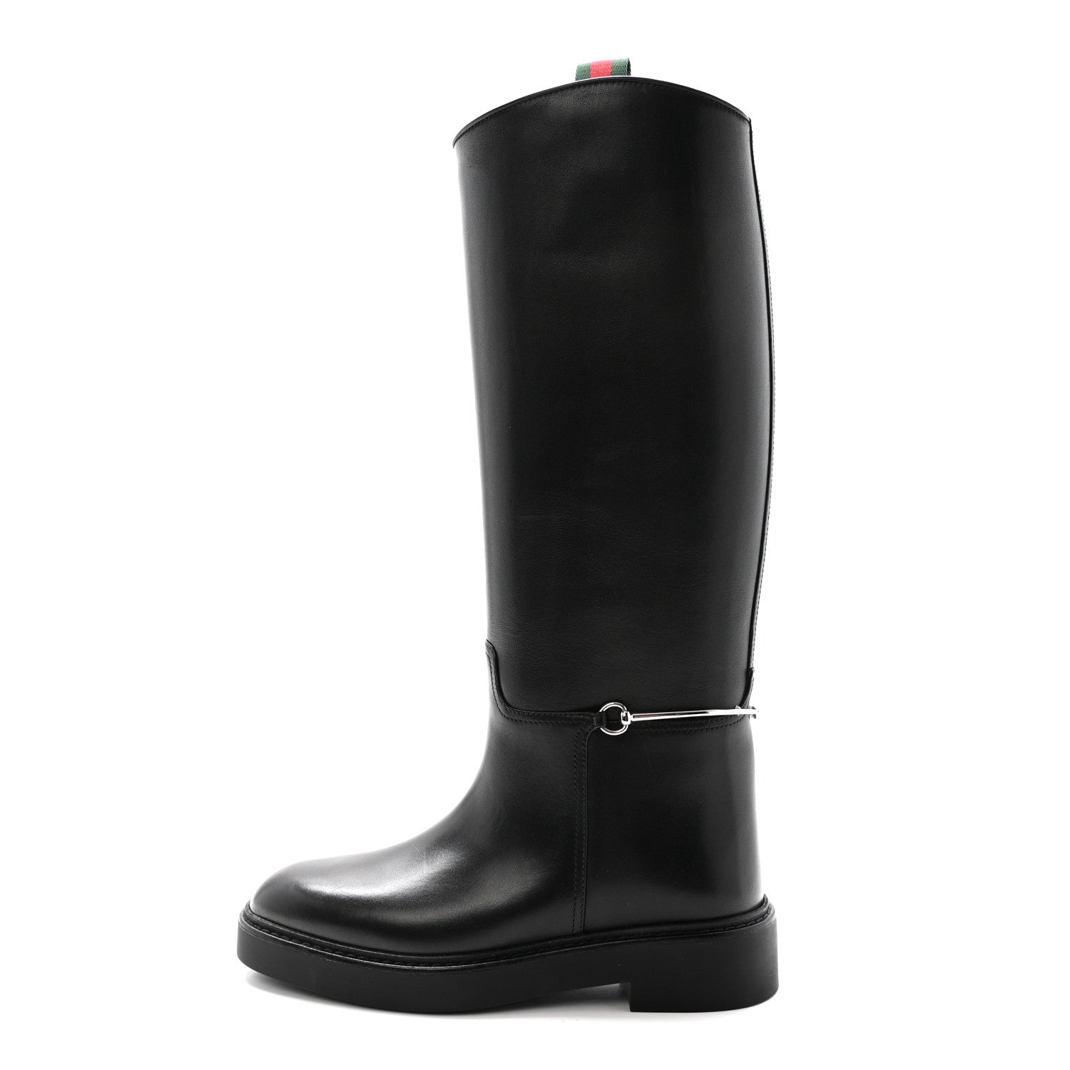 Gucci Marot Lux Michelangelo Slim Horsebit Riding Boots 37.5 Black