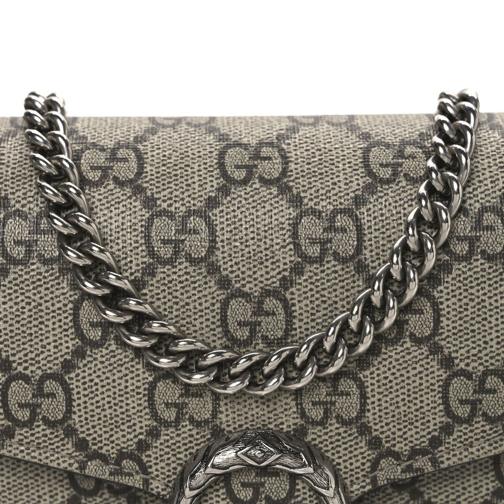 Gucci GG Supreme Monogram Mini Dionysus Chain Wallet Beige Taupe