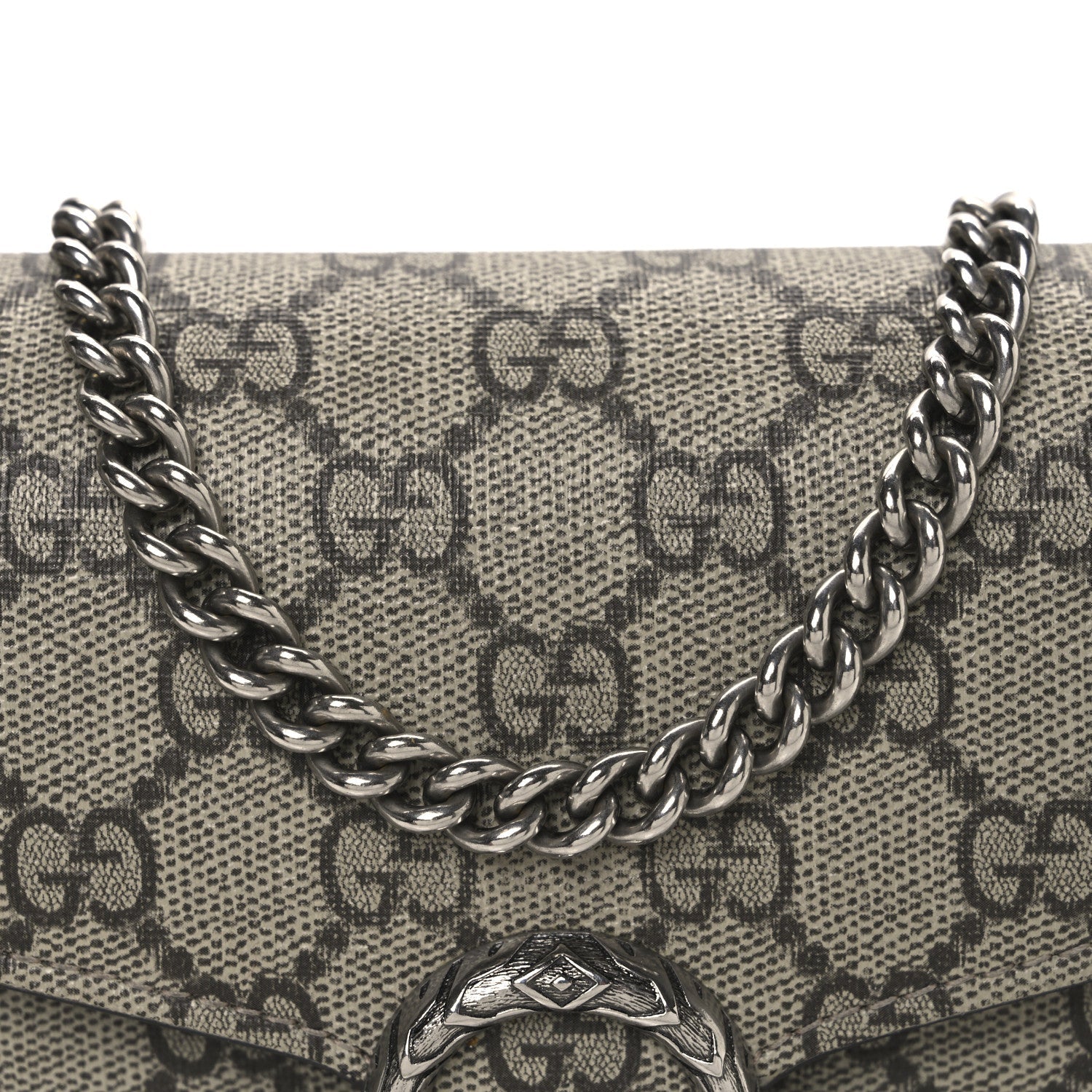 Gucci GG Supreme Monogram Mini Dionysus Chain Wallet Beige Taupe