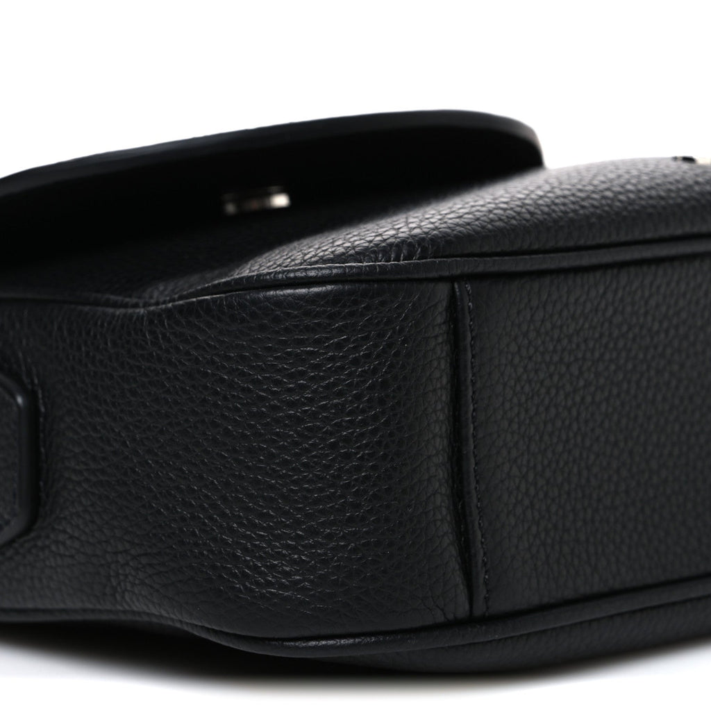 Christian Dior Grained Calfskin Saddle Messenger Bag Black