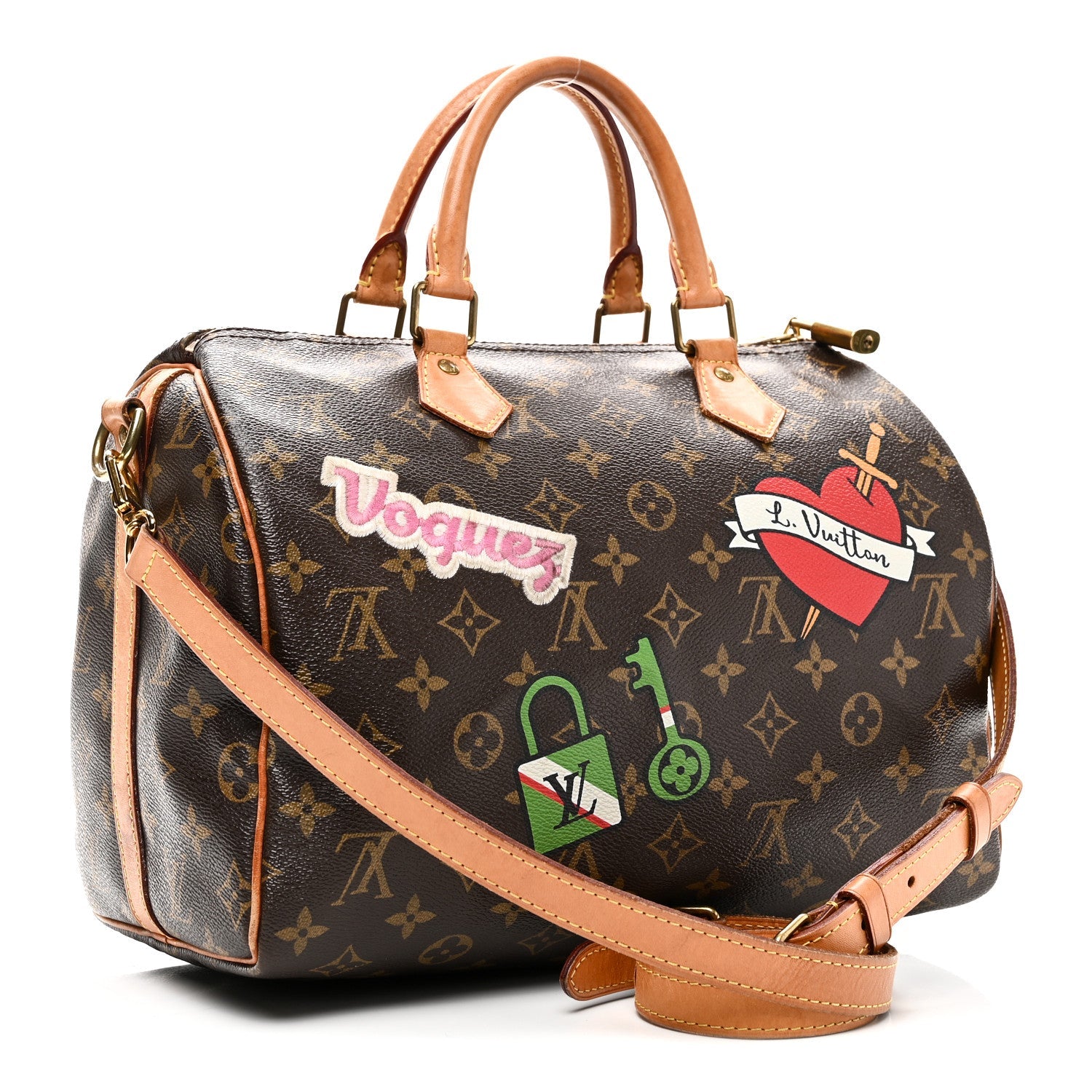 Louis Vuitton Monogram Patches Speedy Bandouliere 30