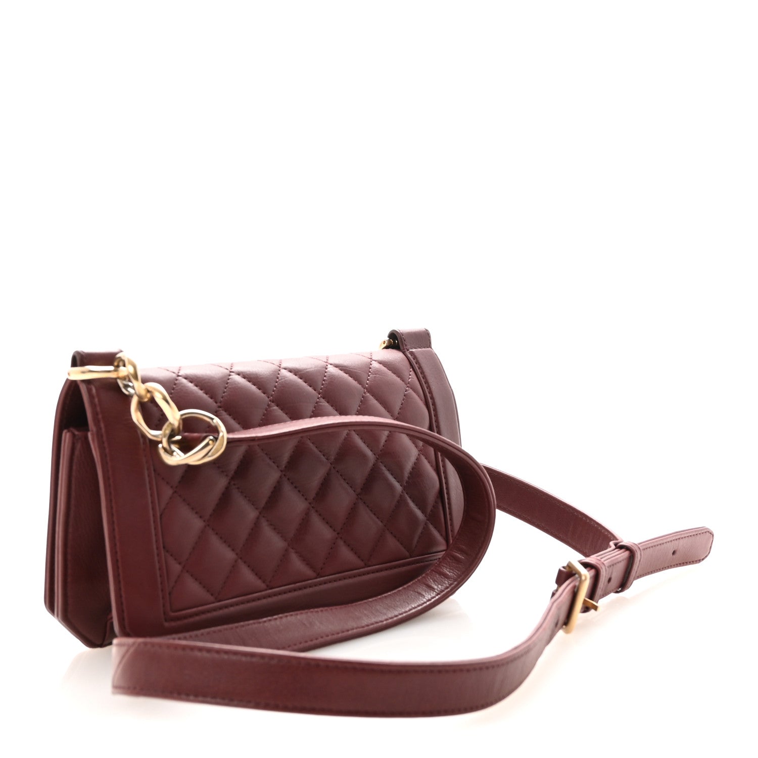 Chanel Calfskin Quilted Small Flap Bag Burgundy