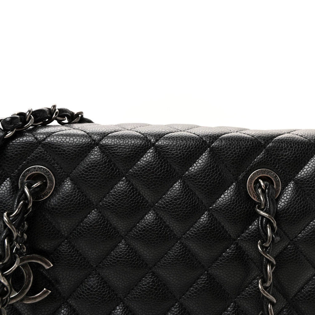 Chanel Caviar Quilted Small City Shopping Tote Black