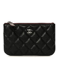 Caviar Quilted Small Cosmetic Case Black