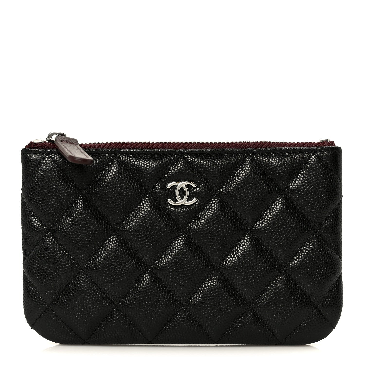 Caviar Quilted Small Cosmetic Case Black