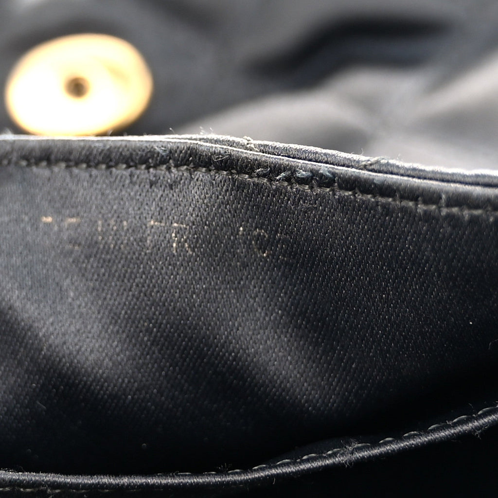 Chanel Satin Quilted Half Moon Flap Black