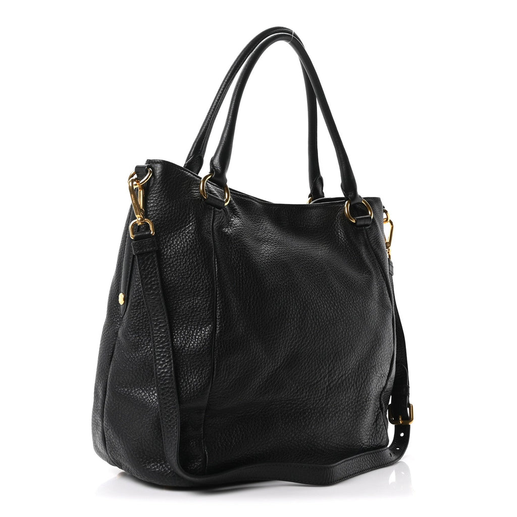 Prada Vitello Daino Shopping Tote Black