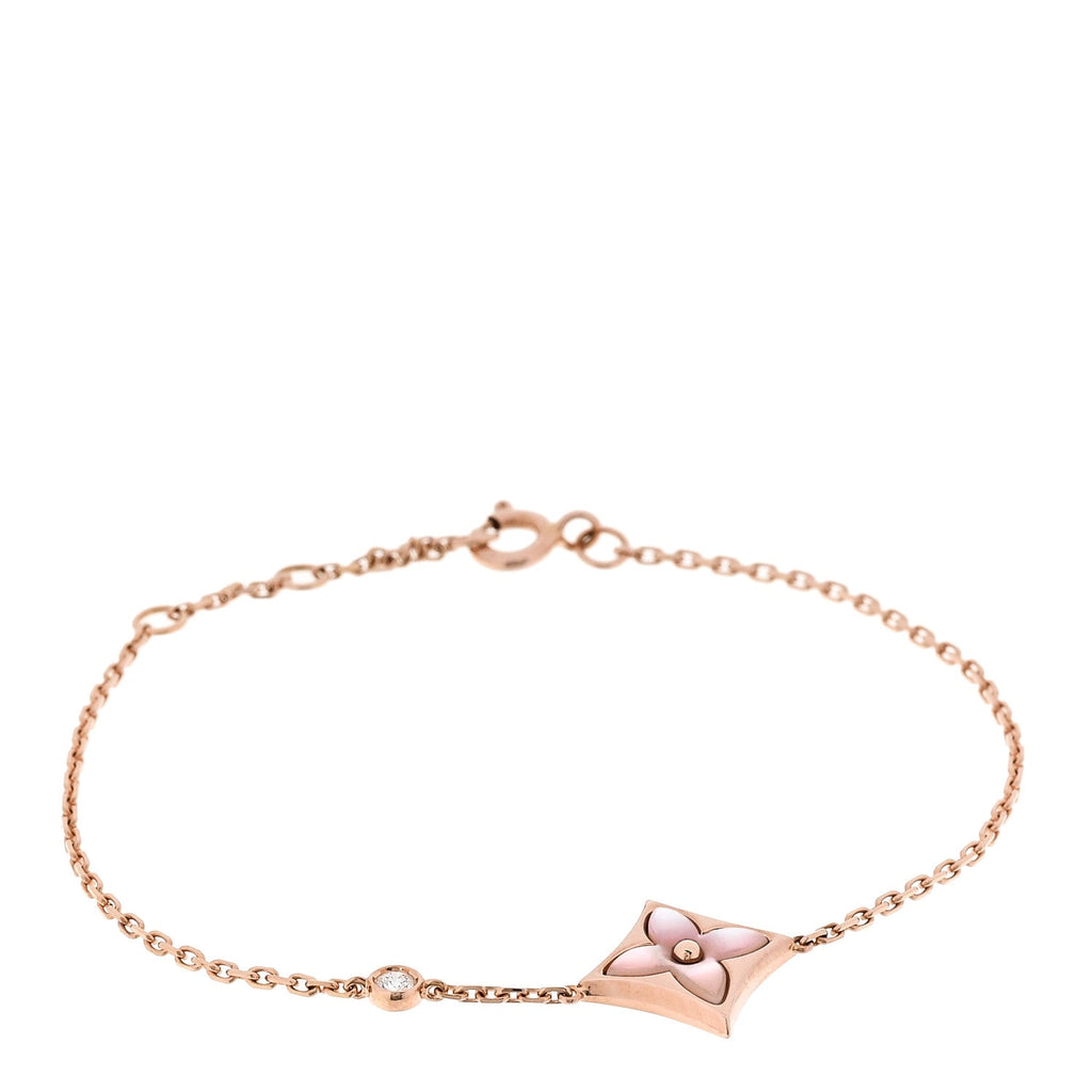Louis Vuitton 18K Pink Gold Diamond Pink Mother of Pearl Color Blossom BB Star Bracelet