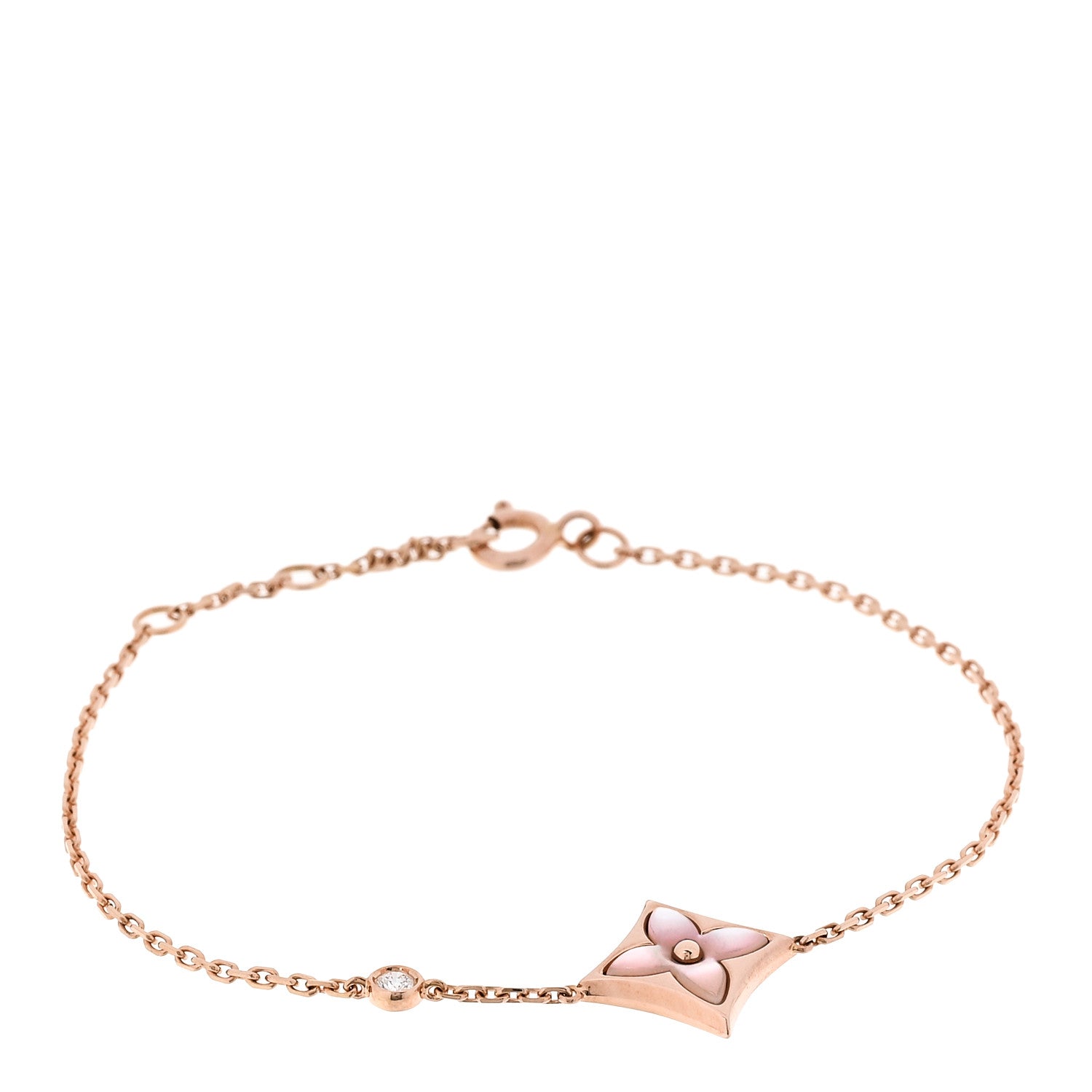 Louis Vuitton 18K Pink Gold Diamond Pink Mother of Pearl Color Blossom BB Star Bracelet