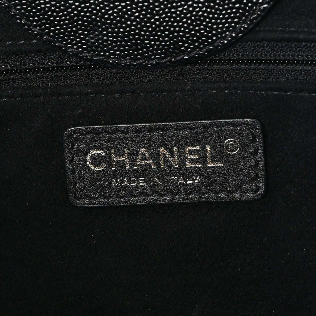 Chanel Caviar Medium Studded Deauville Tote Black