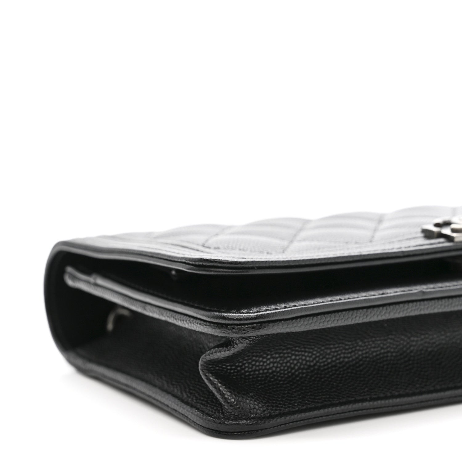Chanel Caviar Quilted Boy Wallet On Chain WOC Black