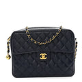 Chanel Caviar Quilted CC Shoulder Bag Navy