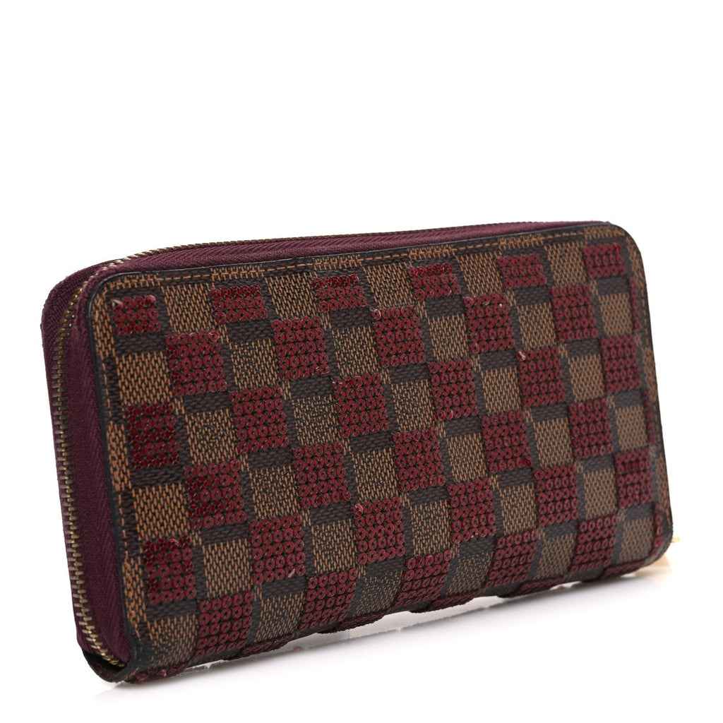 Louis Vuitton Damier Paillettes Zippy Wallet Red