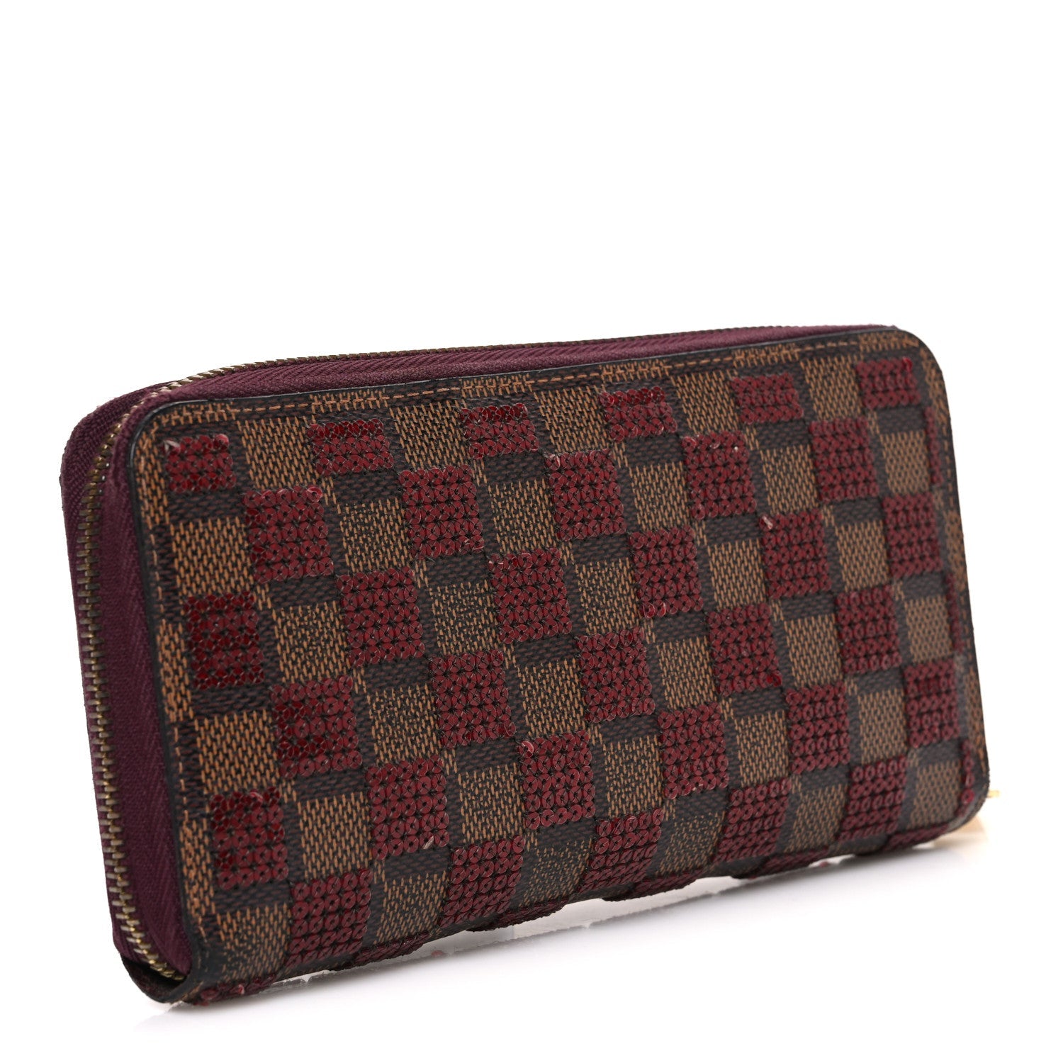 Louis Vuitton Damier Paillettes Zippy Wallet Red