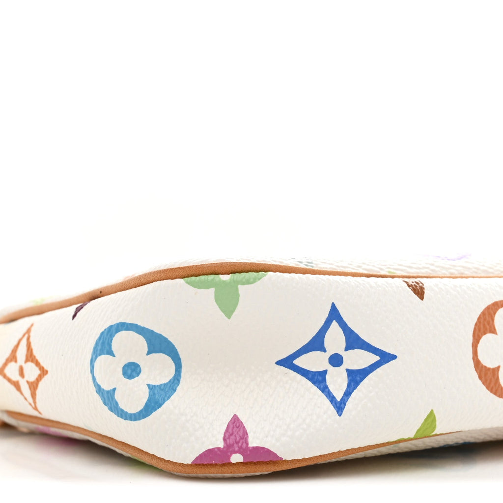 Louis Vuitton Monogram Multicolor Pochette Accessories White