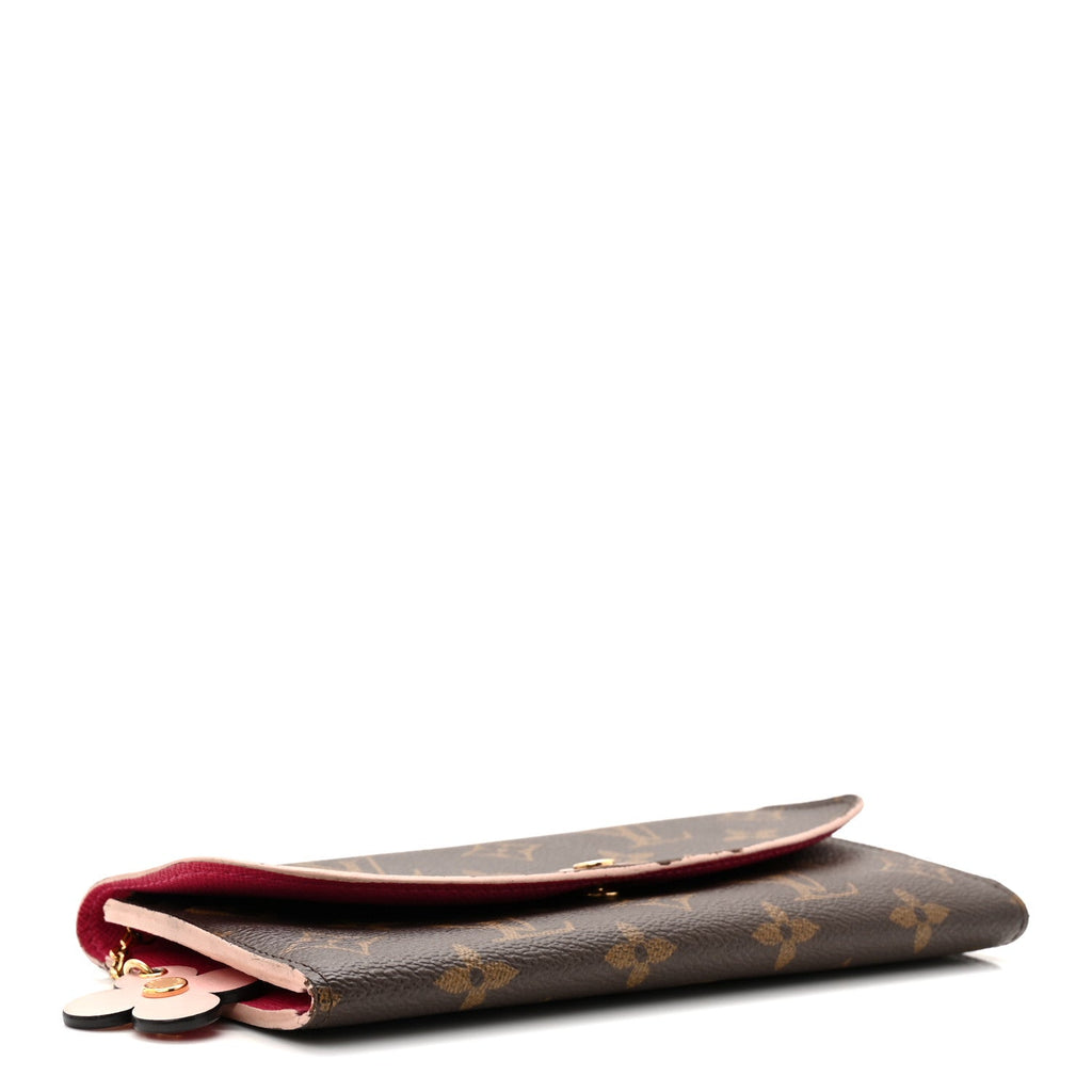 Louis Vuitton Monogram Bloom Flower Emilie Wallet Fuchsia