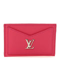 Louis Vuitton Calfskin Lockme Card Holder Hot Pink