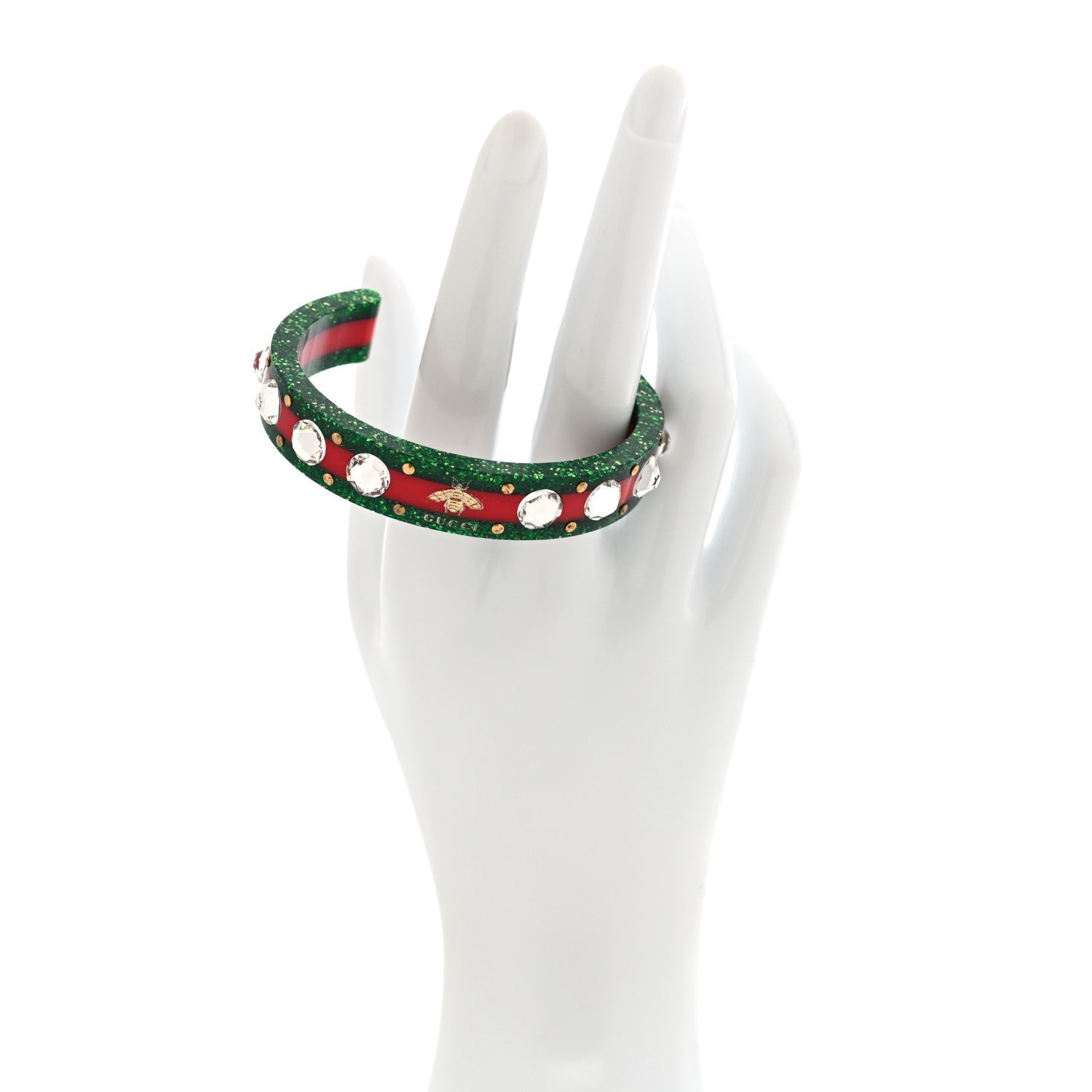 Gucci Crystal Web Cuff 16 Green Red Green Red