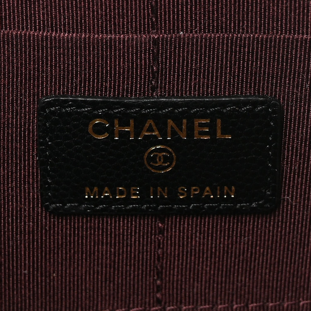 Chanel Caviar Quilted Classic Pouch With Handle Black
