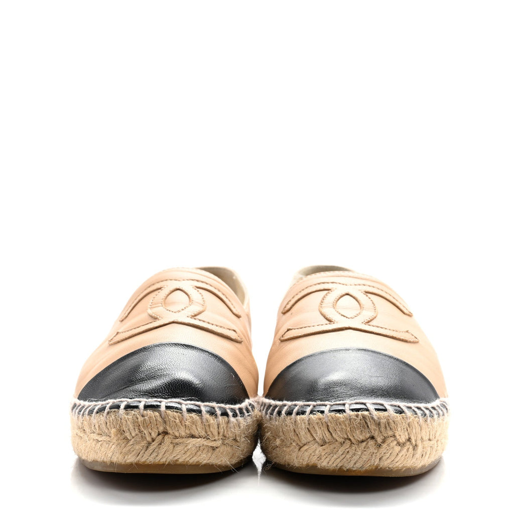 Lambskin CC Espadrilles 39 Beige Black