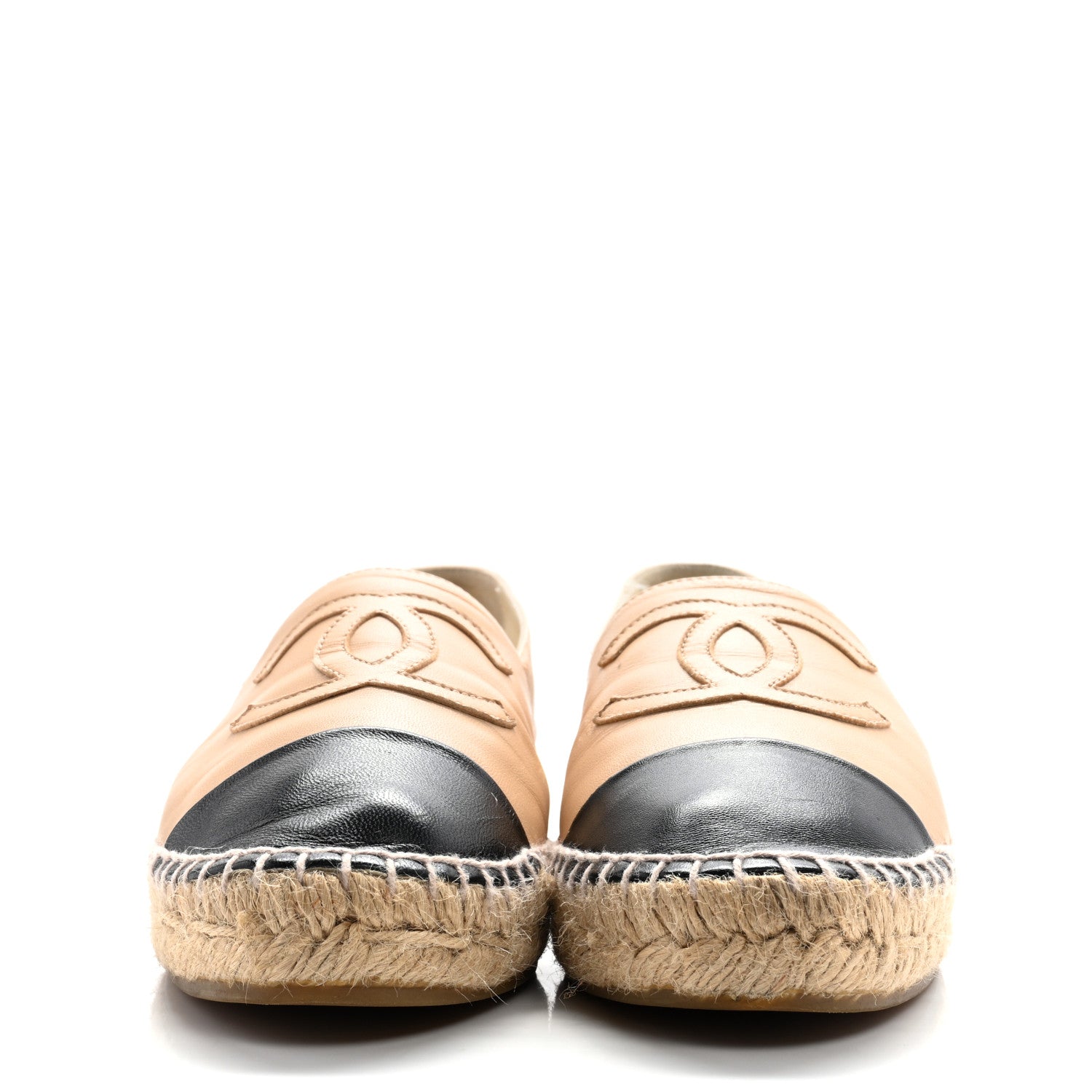 Lambskin CC Espadrilles 39 Beige Black