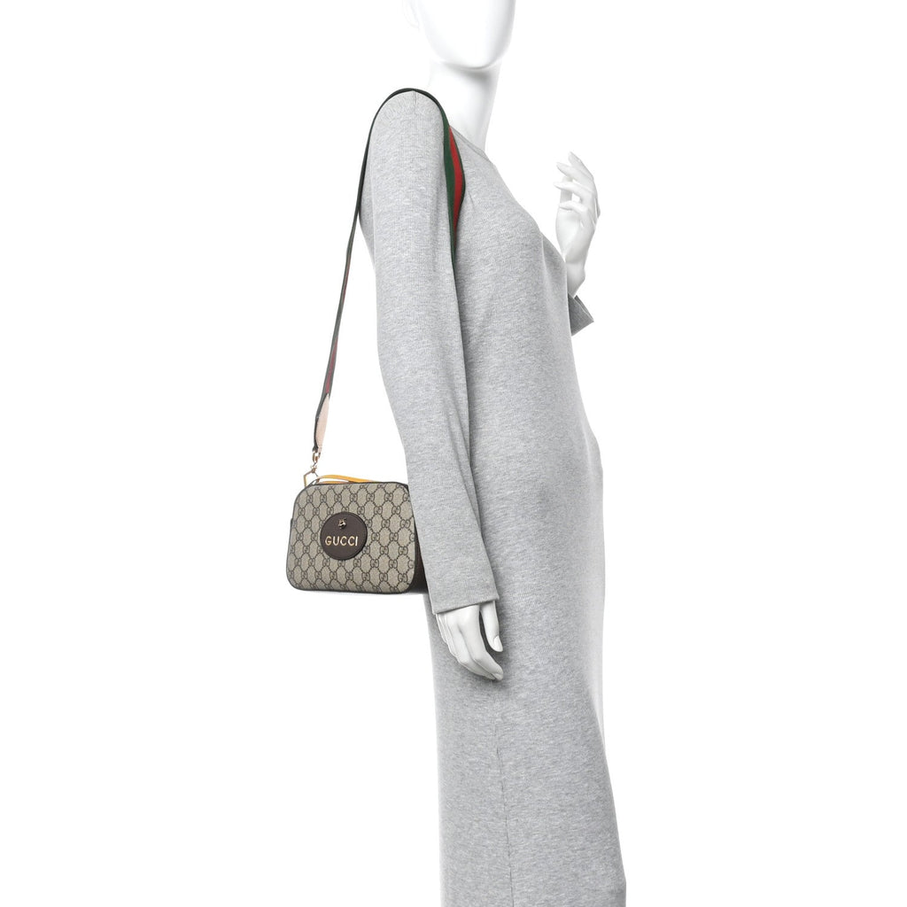 Gucci GG Supreme Monogram Web Neo Vintage Shoulder Bag Beige New Acero Crop