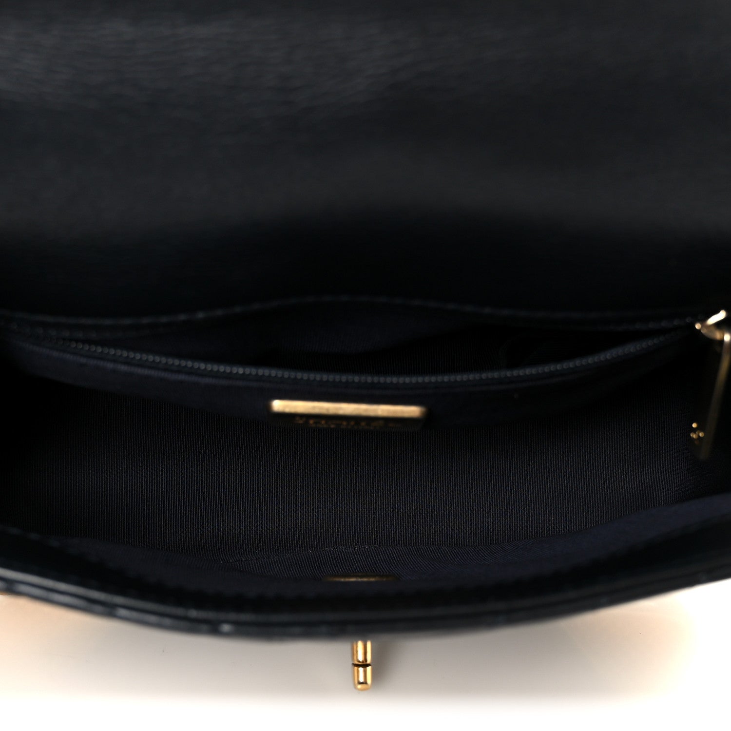 Chanel Calfskin Chevron Quilted Mini Rock The Corner Flap Black