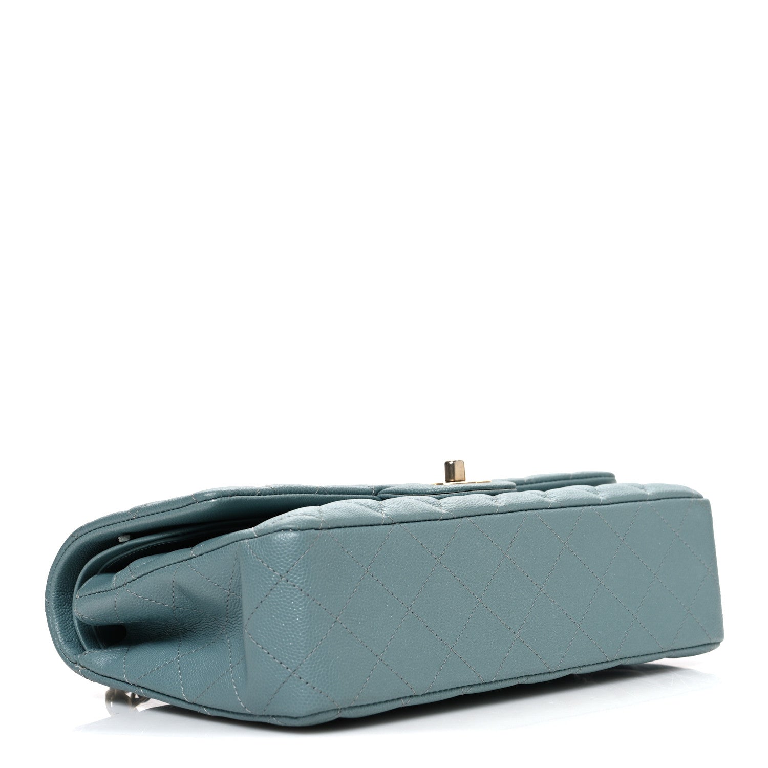 Chanel Iridescent Caviar Quilted Medium Double Flap Light Blue