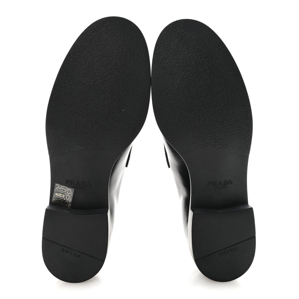 Prada Spazzolato Loafers 38 Black