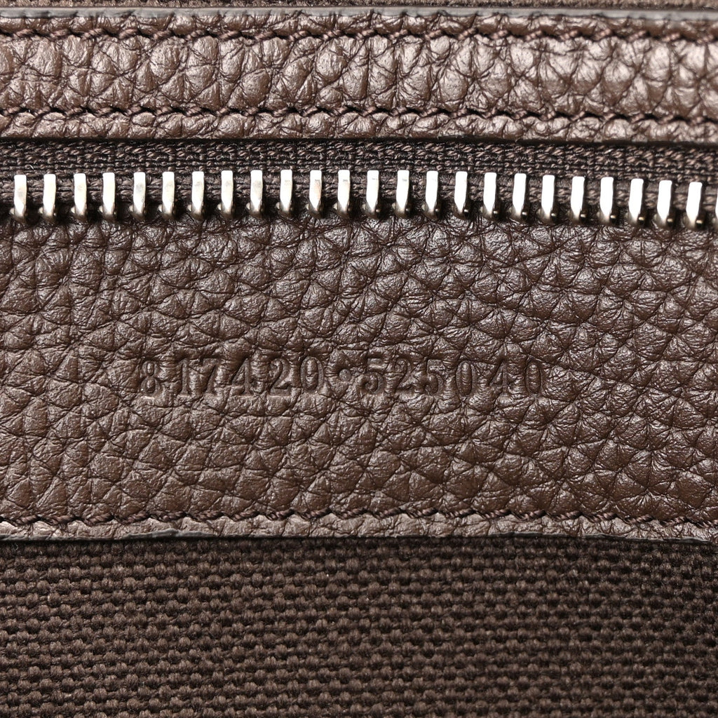 Gucci Monogram Calfskin Web Medium B Shoulder Bag Beige Brown