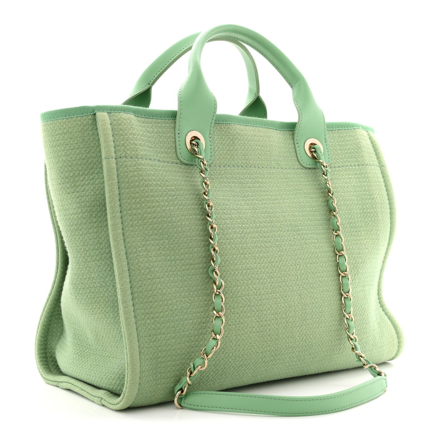 Chanel Mixed Fibers Small Deauville Tote Green