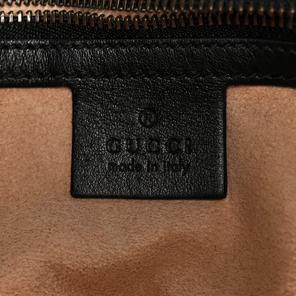 Gucci Calfskin Matelasse Small GG Marmont Shoulder Bag Black