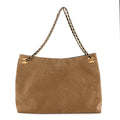 Chanel Suede Quilted Eyes On You Large Shopping Bag Beige