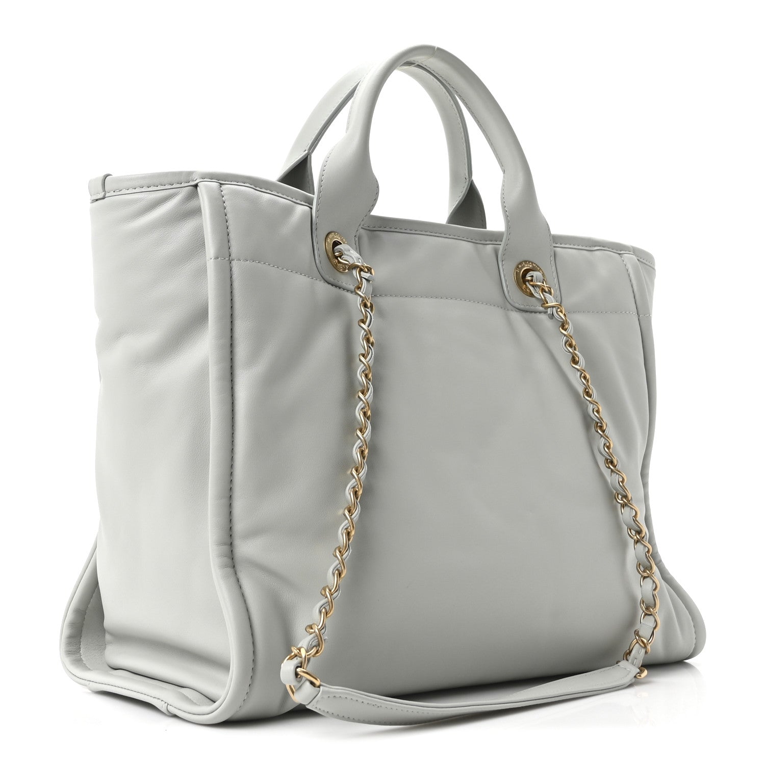Chanel Calfskin Small Deauville Tote Light Grey