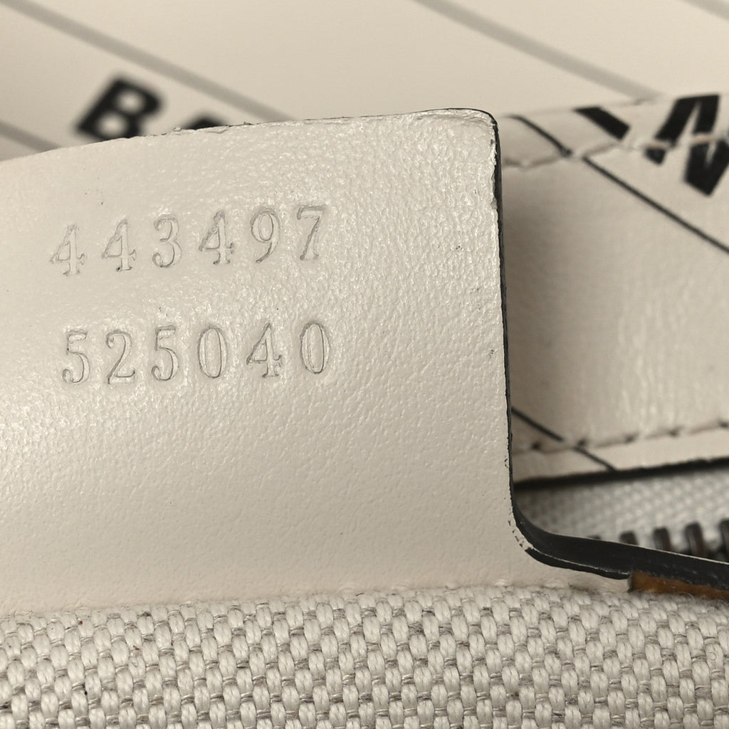 Gucci X BALENCIAGA Calfskin Matelasse Logo Print Small GG Marmont Shoulder Bag White