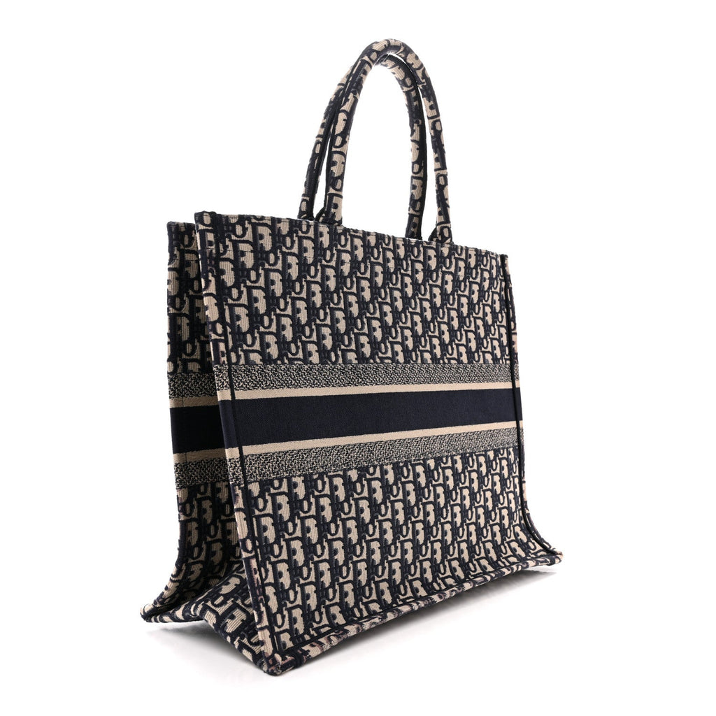 Christian Dior Oblique Large Book Tote Blue Multicolor
