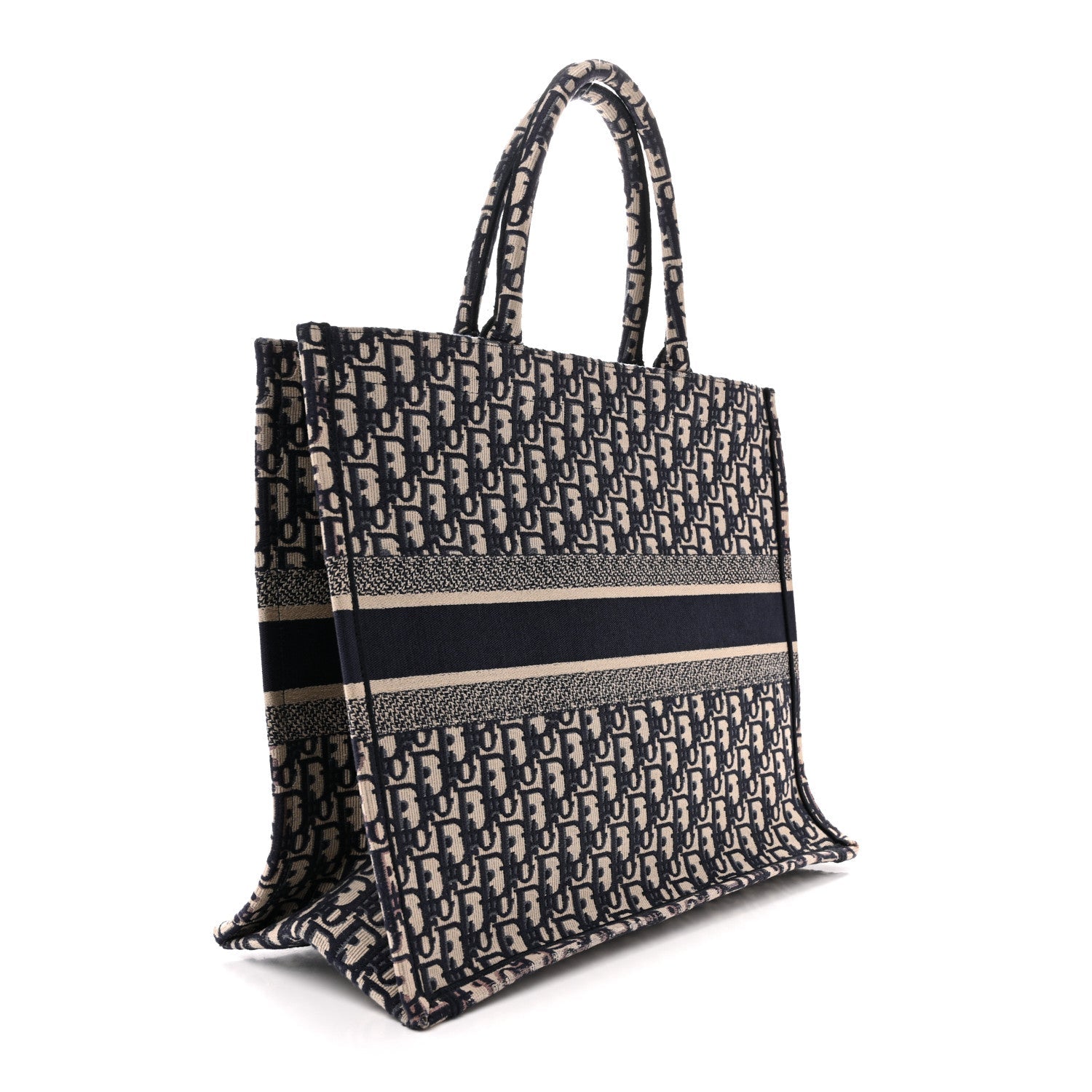 Christian Dior Oblique Large Book Tote Blue Multicolor