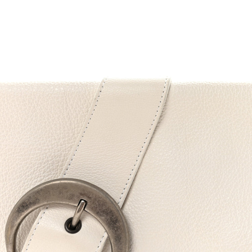 Christian Dior Calfskin Braided Gaucho Double Saddle Bag White
