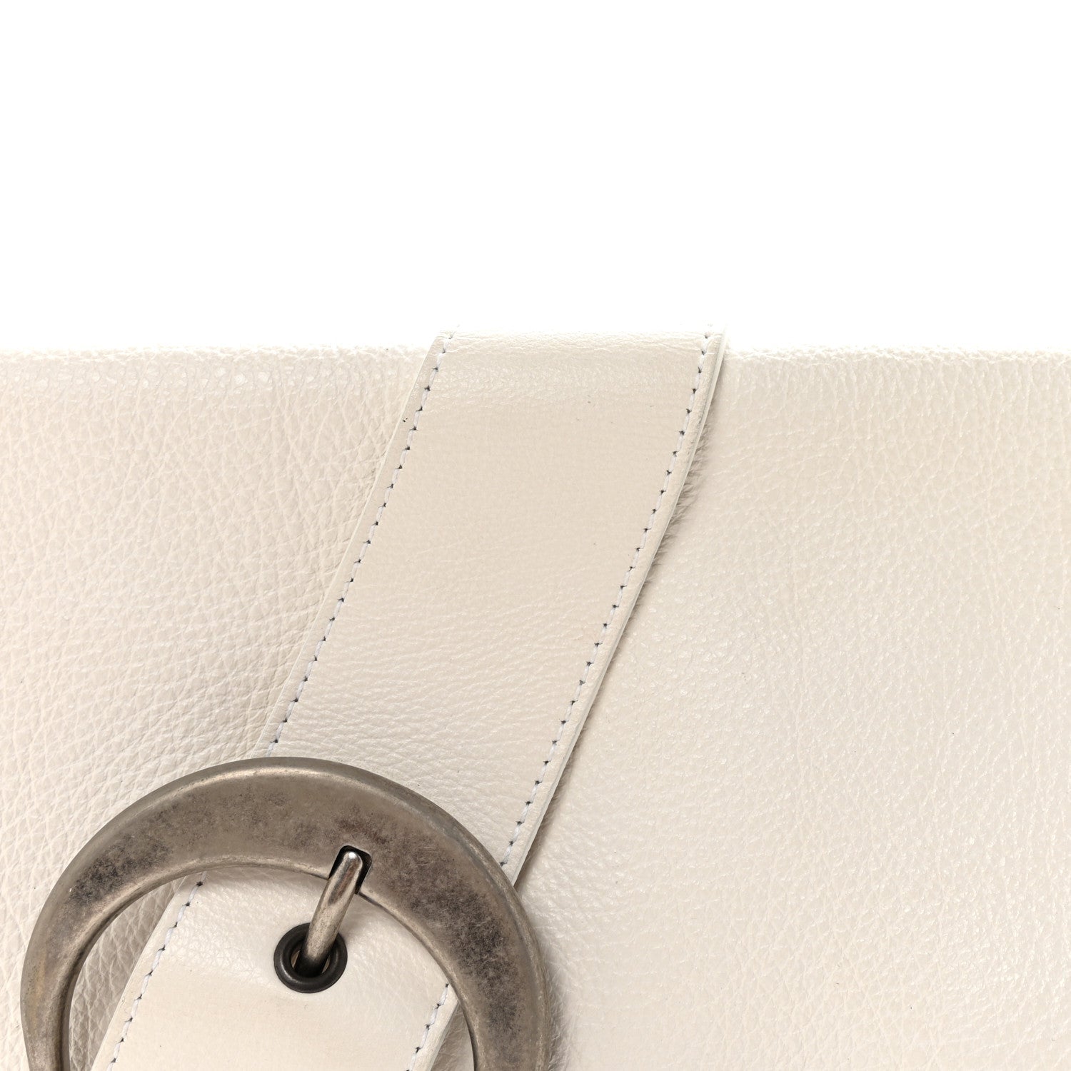 Christian Dior Calfskin Braided Gaucho Double Saddle Bag White