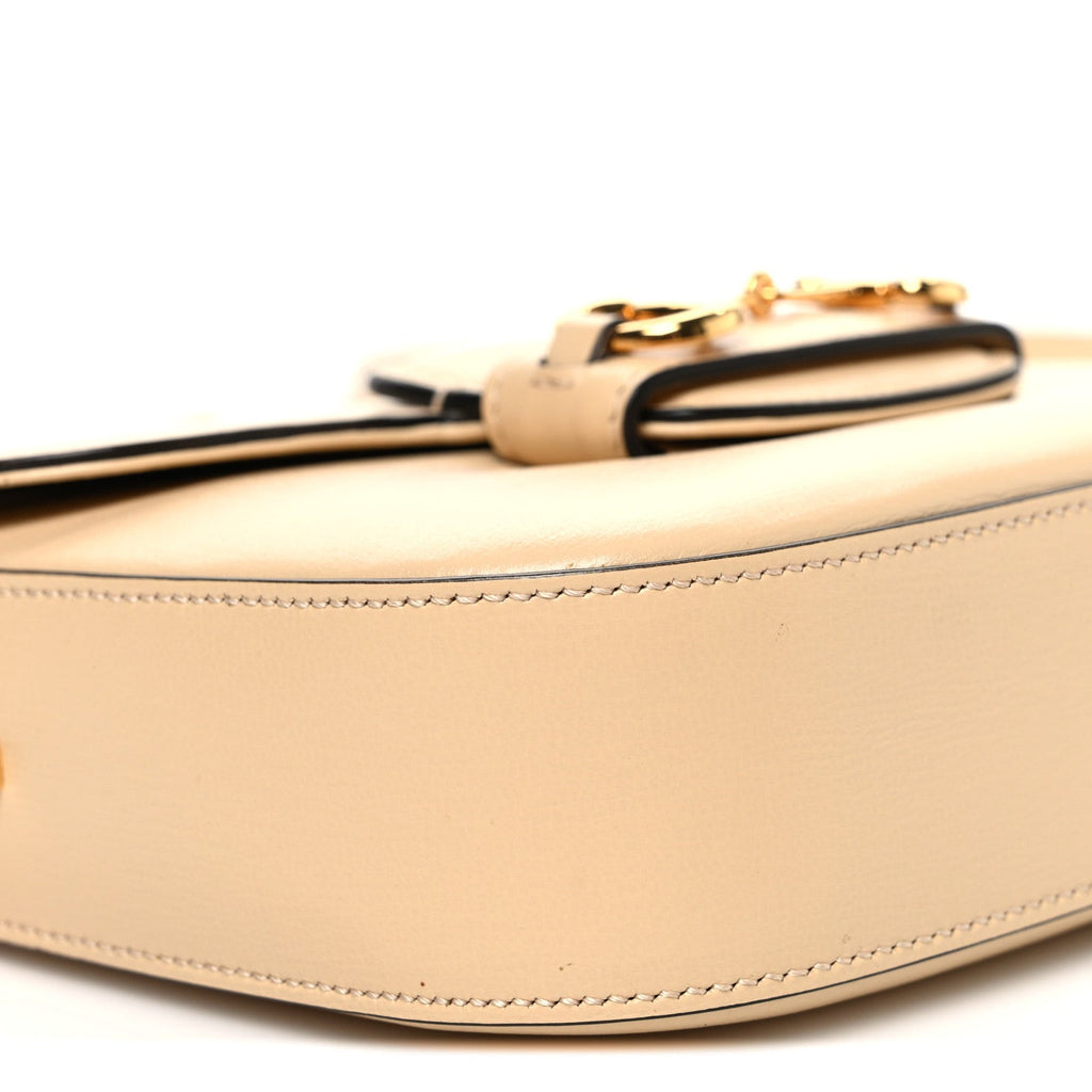 Gucci Azalea Calfskin Web Mini Horsebit 1955 Shoulder Bag Bubble Tea